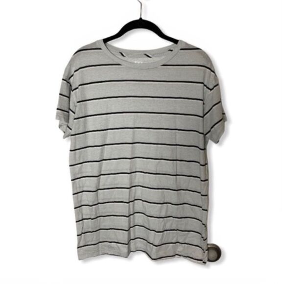 PINK Victoria’s Secret Striped Oversized Soft T-Shirt Gray Black White Size XS - Picture 2 of 3
